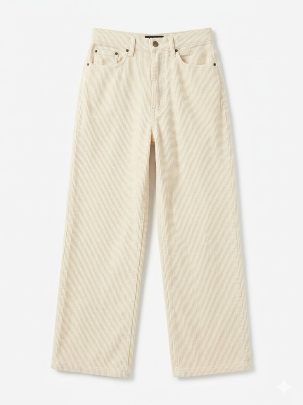 BDG Urban Outfitters Cream Corduroy High Rise Wide-Leg Pants, Size 27